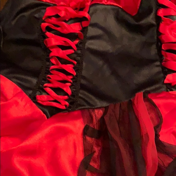 LEG AVENUE RED CAN CAN CORSET DRESS HALLOWEEN COSTUME - Picture 7 of 9